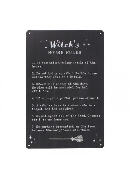 Placuta decorativa metal Regulile casei unei vrăjitoare