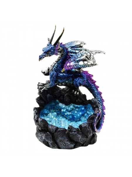 Statueta Dragon albastru, Gardianul Adancurilor, 14cm