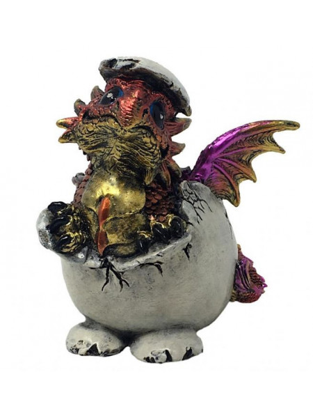 Statueta Dragon in ou 10 cm, rosu