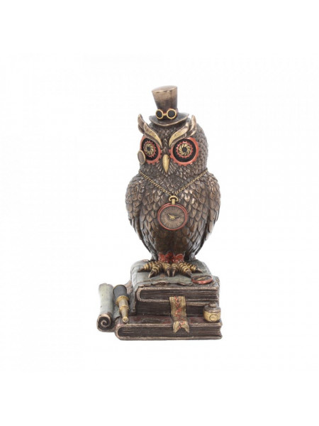 Statueta rasina si bronz bufnita steampunk Intelepciunea timpului 21 cm ...