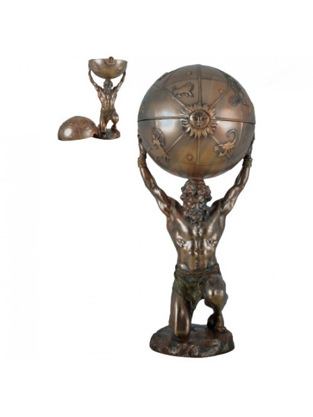 Statueta zeul Atlas si Globul Pamantesc 27cm
