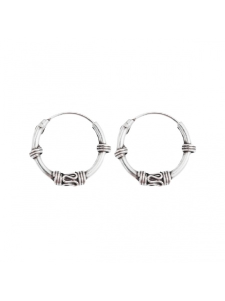 Cercei rotunzi din argint Bali 14mm