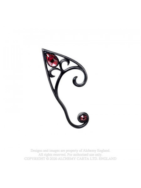 Cercel ear cuff Ureche de elf neagra Elvyn - dreapta