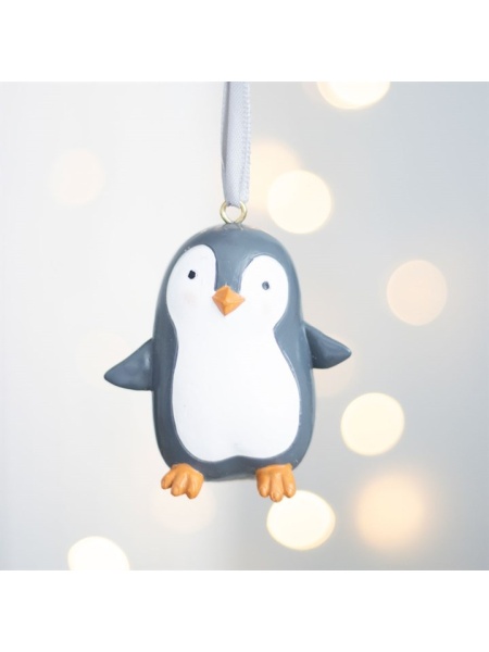 Decoratiune cu agatatoare - Piguin 7.5cm