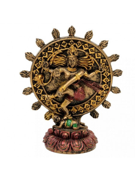Mini statueta zeul hindus Shiva, finisaj bronz, 6x7 cm