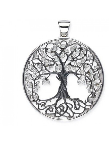Pandantiv argint placat cu rodiu si rodiu negru Copacul vietii