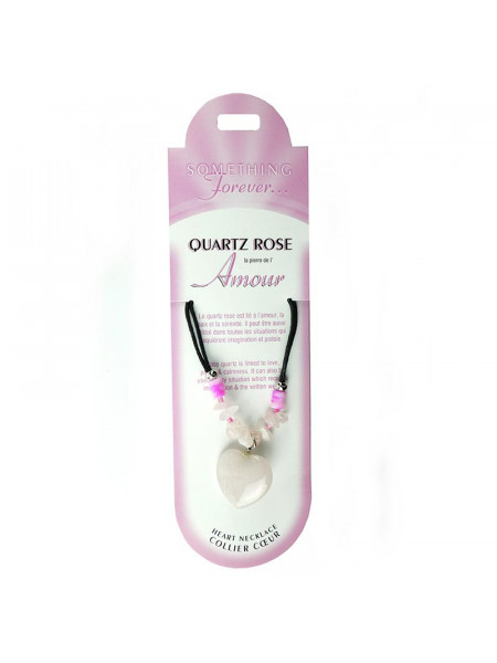 Pandantiv bucatele de piatra semipretioasa Inima de Quartz Roz, talisman pentru Iubire