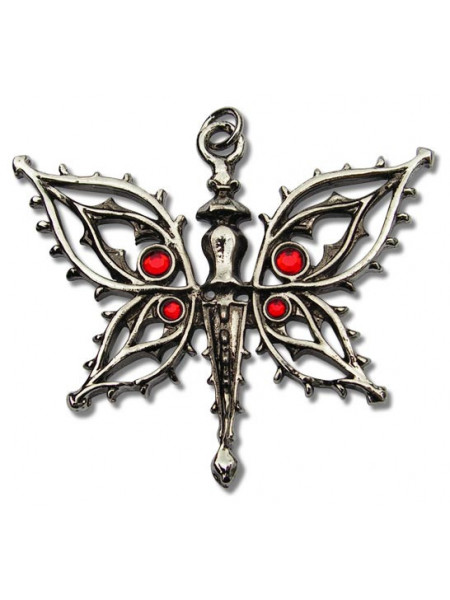 Pandantiv cu lantisor Copiii Noptii - Fluture, placat cu argint, 5 cm