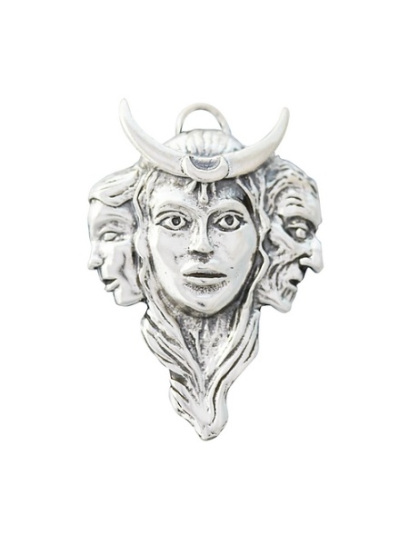 Pandantiv cu lantisor placate cu argint Sigils of The Craft - Triple Goddess