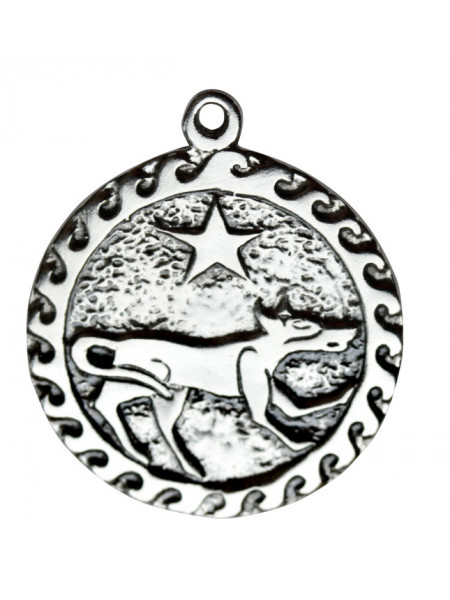Pandantiv cu lantisor Ser Kai, placat cu argint, talisman zodiac celtic (2-24 Iulie), 2.5 cm