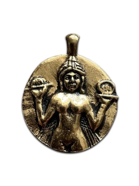 Pandantiv cu lantisor Zeita Ishtar – Talisman pentru Iubire, 2.5cm