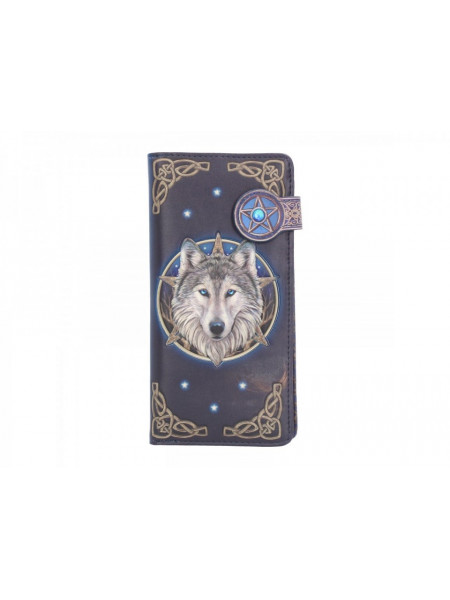 Portofel lung embosat lupi Wild One - Lisa Parker - 19 cm