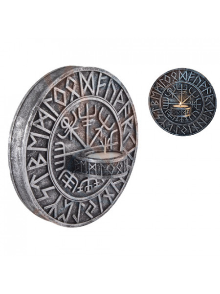 Suport lumanare pentru perete Busola Vikinga - Vegvísir 19cm