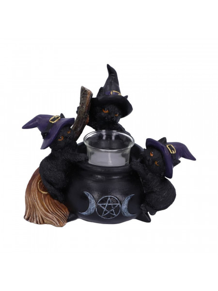 Suport lumanare pisicute Familiar Cauldron 12.5 cm