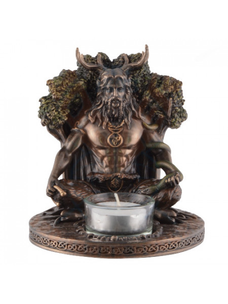 Suport lumanare zeul celtic Cernunnos 13cm