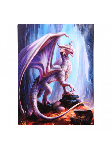 Tablou canvas dragon, Cufarul cu comori19x25cm - Anne Stokes