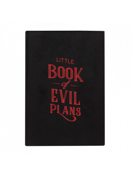 Agenda / Jurnal cu coperti de catifea Little Book of Evil Plans 21 cm