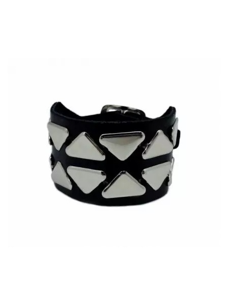 Bratara piele naturala Triangle Studs 3.5cm x 24cm