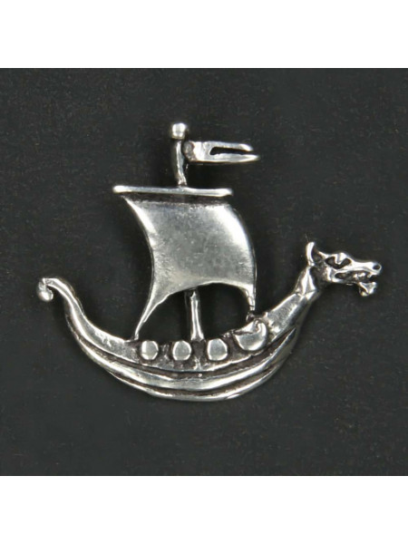 Pandantiv argint Corabie vikinga cu cap de dragon 2.4cm