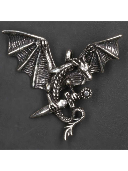 Pandantiv argint Dragon cu sabie - Img 1