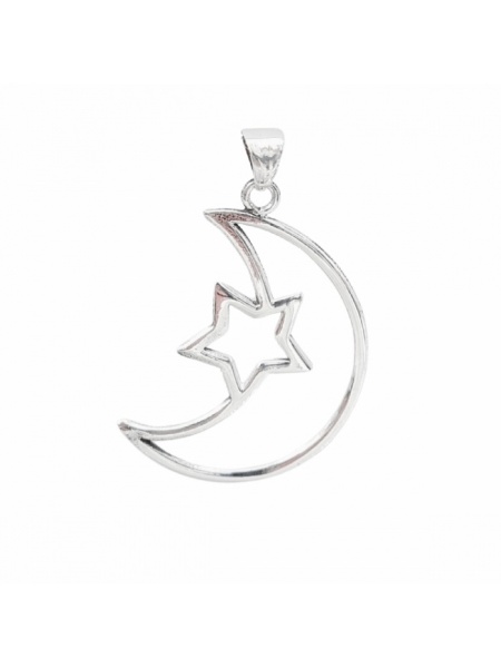 Pandantiv argint Luna si Stea 3 cm