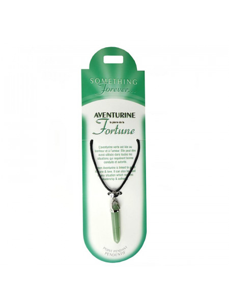 Pandantiv hexagonal cu varf piatra semipretioasa, Aventurin, talisman pentru Noroc