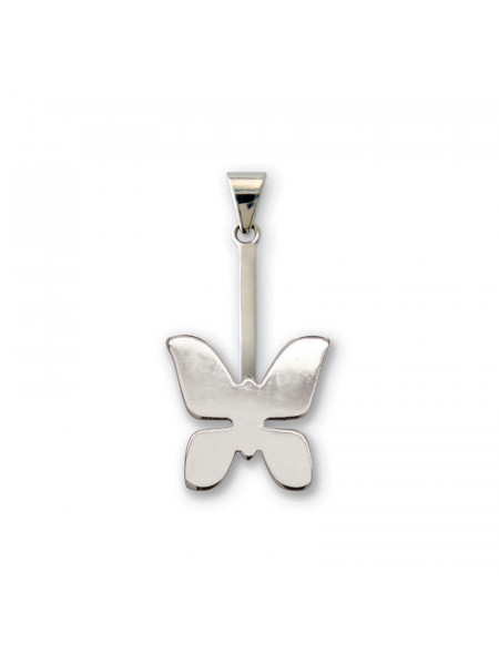 Pandantiv Piatra Pi cu suport si lantisor placate cu argint - Fluture