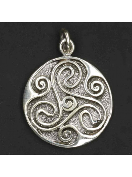 Pandantiv rotund argint Triskelion 3.2cm