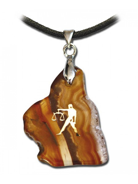 Pandantiv talisman piatra Agata semn zodiacal Balanta (24 septembrie - 23 octombrie)
