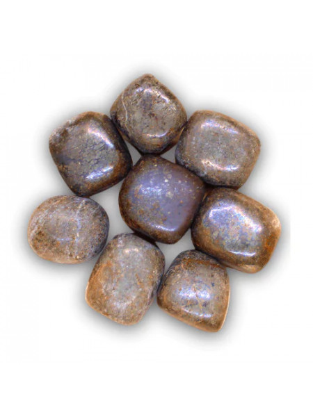 Piatra semipretioasa Bronzit, 1 buc 1.5 - 2.5 cm, talisman pentru Claritate si Incredere