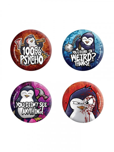 Set 4 insigne Psycho Penguin