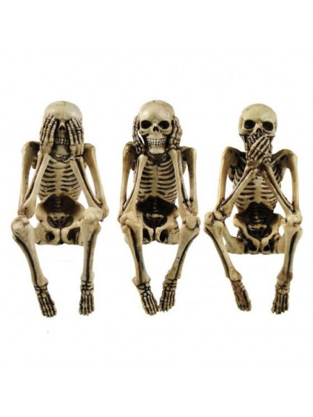Set statuete Trei schelete intelepte 10 cm