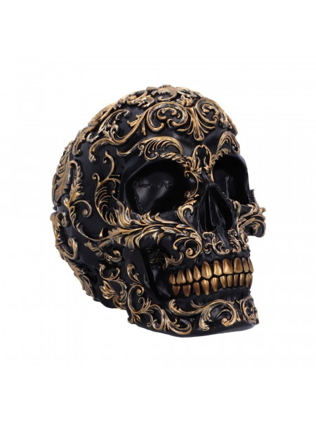 Statueta craniu negru si auriu Renaissance 19 cm