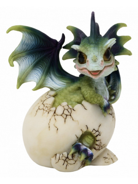 Statueta Dragon in ou 6.5x7.5x10 cm, verde