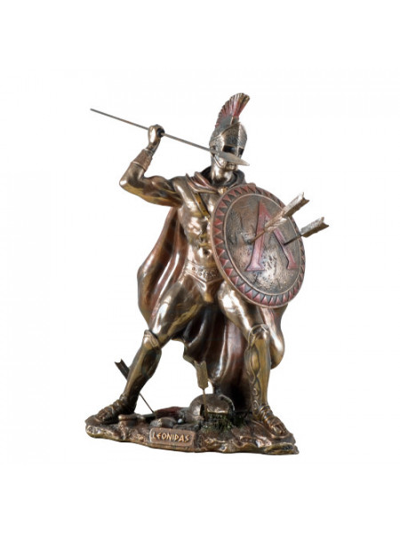 Statueta finisaj bronz Leonidas - eroul spartan 26cm