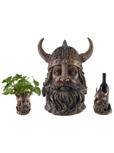Statueta/Suport sticle de vin/ghiveci Razboinic Viking 21cm