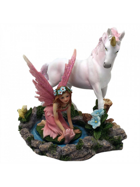 Statueta Zana si Unicorn 13.5 cm