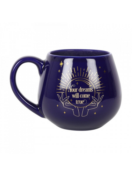 Cana albastra ceramica Fortune Teller 9.5 cm, capacitate 500 ml