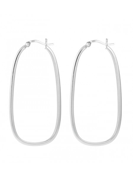 Cercei rotunzi argint Creole Simple 5,5 cm