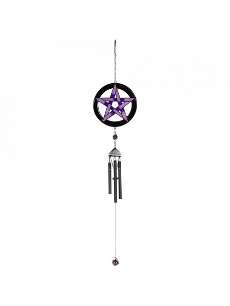 Clopotel de vant gotic Pentagrama Violet 79 cm