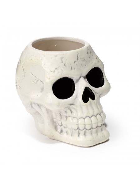 Ghiveci din ceramica Craniu alb 10 cm