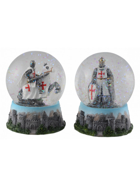 Glob de zapada cu cavaler Cruciat 8 cm - Img 1