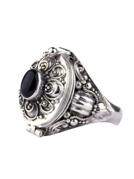 Inel argint Poison Ring cu onix