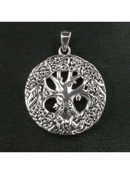 Pandantiv argint Arborele Vietii cu nod celtic, 3.5cm