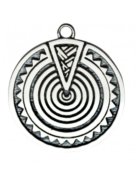 Pandantiv cu lantisor Heulsaf Yr Haf, placat cu argint, talisman zodiac celtic (09 Iunie - 01 Iulie), 2.4 cm