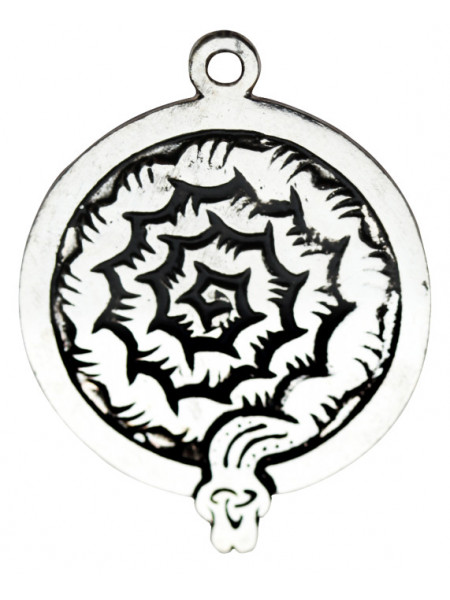 Pandantiv cu lantisor Keyne, placat cu argint, talisman zodiac celtic (2 - 24 Oct), 3 cm