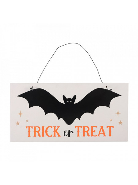 Placuta decorativa lemn Trick or Treat 20 cm