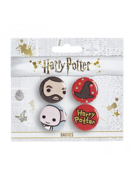 Set 4 insigne licenta Harry Potter Hagrid si Dobby