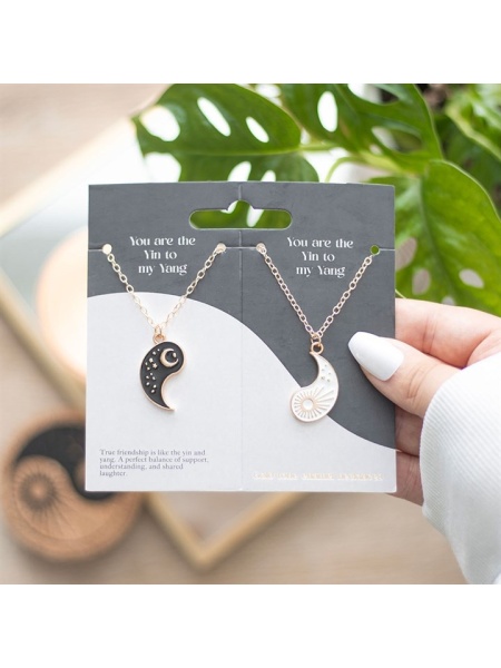 Set doua pandantive otel inoxidabil cu lantisor Yin Yang