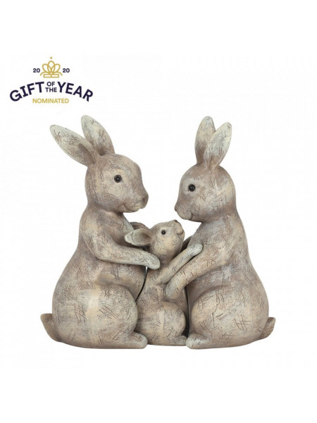 Set statuete Familia de Iepurasi - mami, tati si copil 13 cm